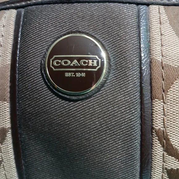 Coach Brown and Tan Shoulder Bag